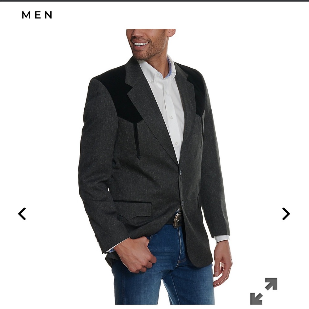 Men’s Circle S charcoal and black sport coat 46R